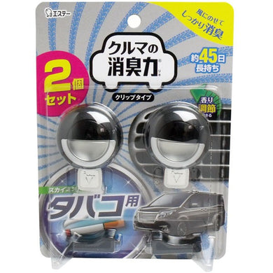 【メール便送料無料】エステー クルマの消臭力 クリップタイプ タバコ用スカイミント 3.2mL×2個セットJANCODE4901070160198