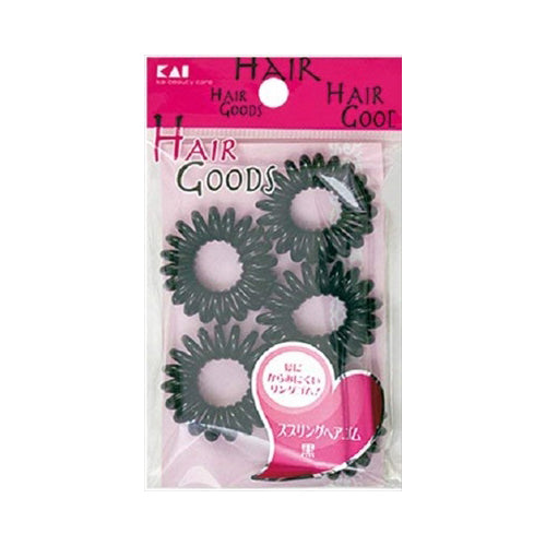 【メール便送料無料】HA3050　H／G　スプリングヘアゴム　黒　5PJANCODE4901601281477