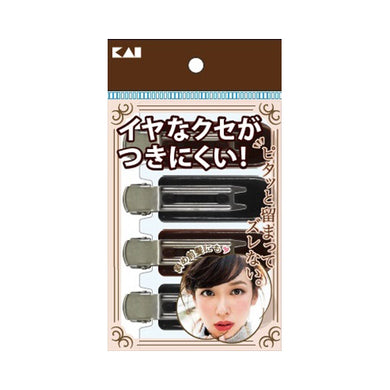 【メール便送料無料】KQ3131癖がつきにくい前髪クリップ　黒茶　4PJANCODE4901601303810