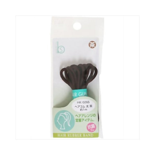 【メール便送料無料】HK0265ヘアゴム太茶　抗菌JANCODE4901601974171