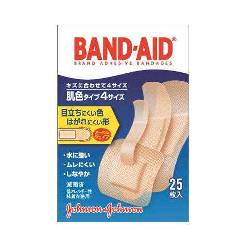 【メール便送料無料】ジョンソンエンドジョンソン バンドエイド　肌色タイプ　4サイズ　25枚入JANCODE4901730020046