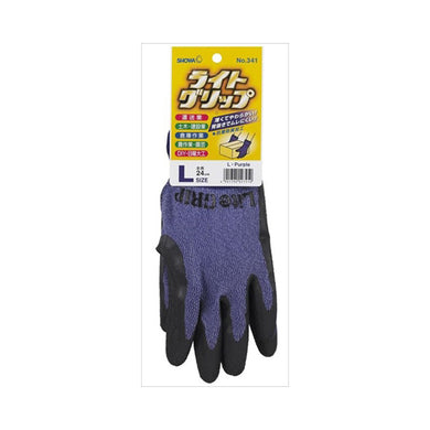 【メール便送料無料】ショーワグローブ ライトグリップ　手袋　Lサイズ　パープルJANCODE4901792017510