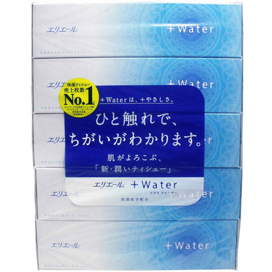 【送料無料】大王製紙 エリエール　+Waterティシュー　360枚(180組)×5個パックJANCODE4902011711400