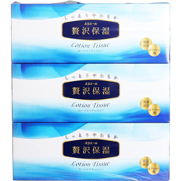 【送料無料】大王製紙 エリエール ローションティシュー 贅沢保湿 400枚(200組)×3個パックJANCODE4902011716283