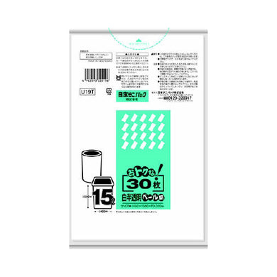 【メール便送料無料】U19T　おトクな　15L　白半透明　30枚JANCODE4902393325196