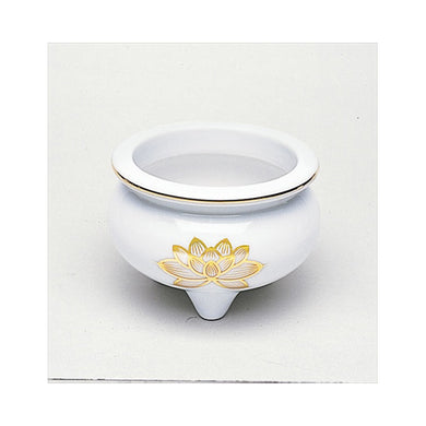 【送料無料】白上金ハス香炉　35寸JANCODE4902741200052