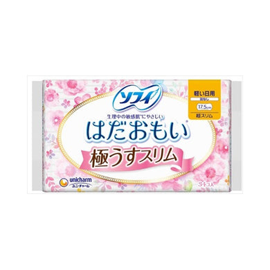 【送料無料】ユニ・チャーム ソフィ はだおもい 極うすスリム 軽い日用 羽なし 17.5cm 34個入JANCODE4903111307340