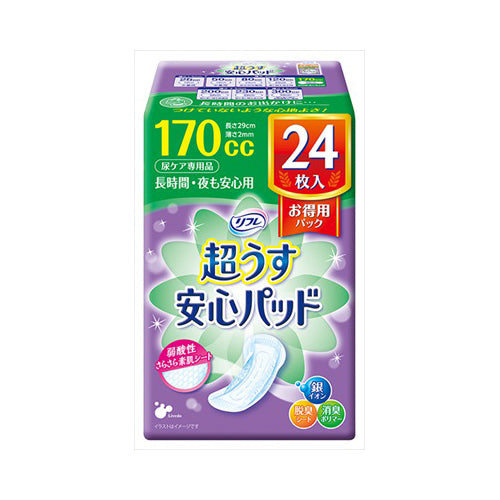 【送料無料】リブドゥコーポレーション リフレ 超うす安心パッド 長時間・夜も安心用 お得用 24枚入JANCODE4904585035364