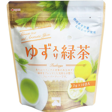 【送料無料】ゆず入り緑茶 ティーバッグ 3g×10包入JANCODE4943637304676