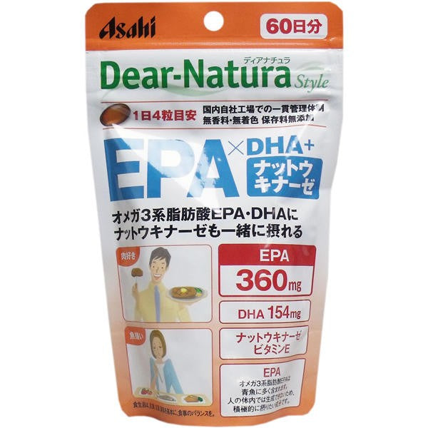 【送料無料】アサヒグループ食品 ディアナチュラスタイル EPA×DHA+ナットウキナーゼ 60日分 240粒入JANCODE4946842638666