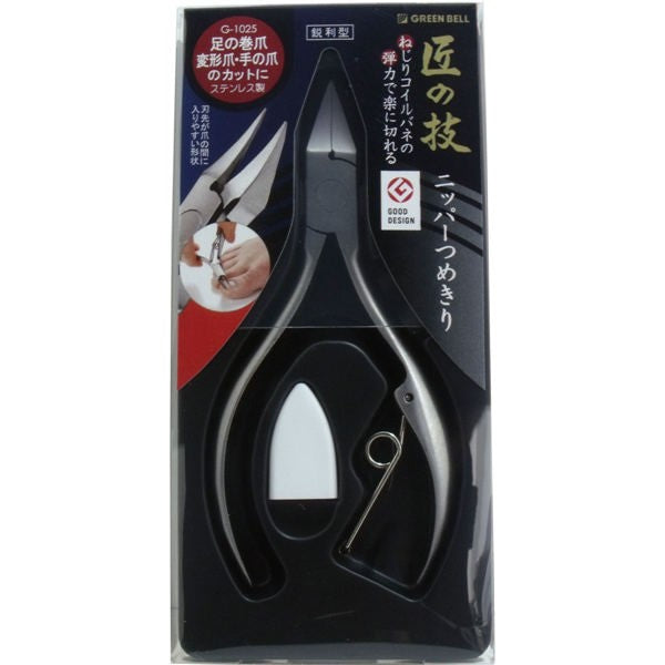 【メール便送料無料】グリーンベル 匠の技 ステンレス製 ニッパーつめきり 鋭利型 G-1025JANCODE4972525052634