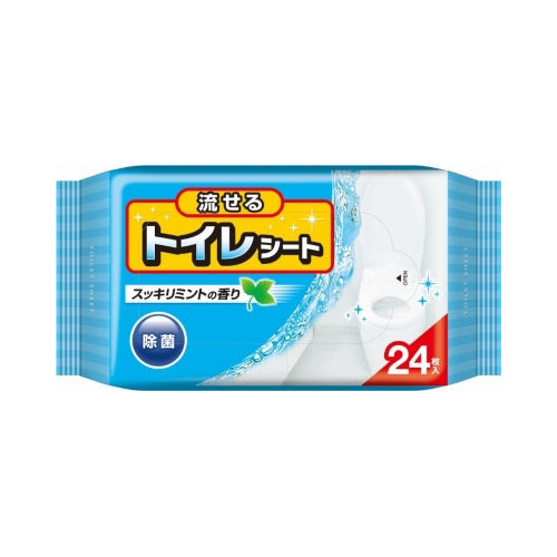 【送料無料】コットン・ラボ 流せるトイレシート スッキリミントの香り 24枚入JANCODE4973202801095