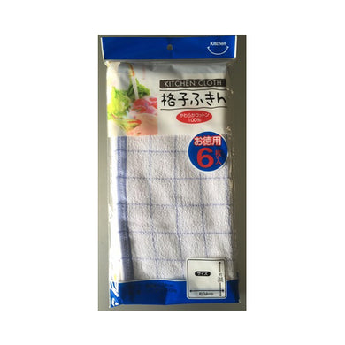【送料無料】中村　格子ふきん6PJANCODE4976187234001