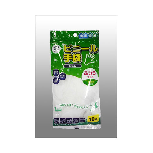 【メール便送料無料】クインビニール手袋M　10枚袋入　JANCODE4976366010167