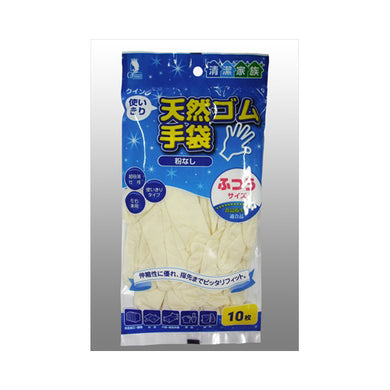 【メール便送料無料】クイン天然ゴム手袋M　10枚袋入　JANCODE4976366010198