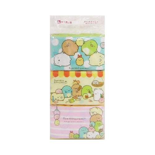 【メール便送料無料】ハヤシ商事 すみっコぐらし 水に流せるポケットティシュ 6パック入JANCODE4977033114720
