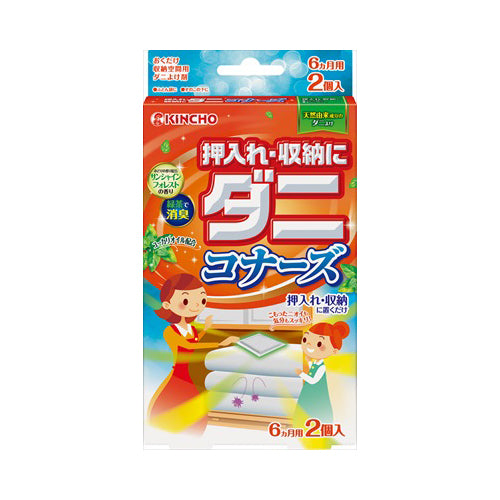 【メール便送料無料】大日本除虫菊(金鳥) 押入れ・収納に ダニコナーズ サンシャインフォレストの香り 2個入JANCODE4987115543829