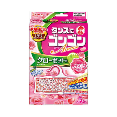 【送料無料】大日本除虫菊 タンスにゴンゴン クローゼット用 リッチフローラルの香り 1年防虫 3個入JANCODE4987115842588