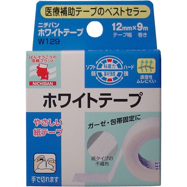 【メール便送料無料】ニチバン ニチバン　ホワイトテープ　12mm×9mJANCODE4987167431211